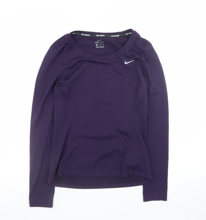 Nike Women Purple Dri-FIT Long Sleeve Running Top XS