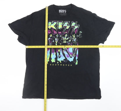 KISS Destroyer Black Band Graphic Men's T-Shirt 2XL Cotton Classic