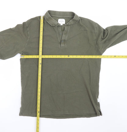 Peter Werth Men's Khaki Long Sleeve Cotton Polo T-Shirt L