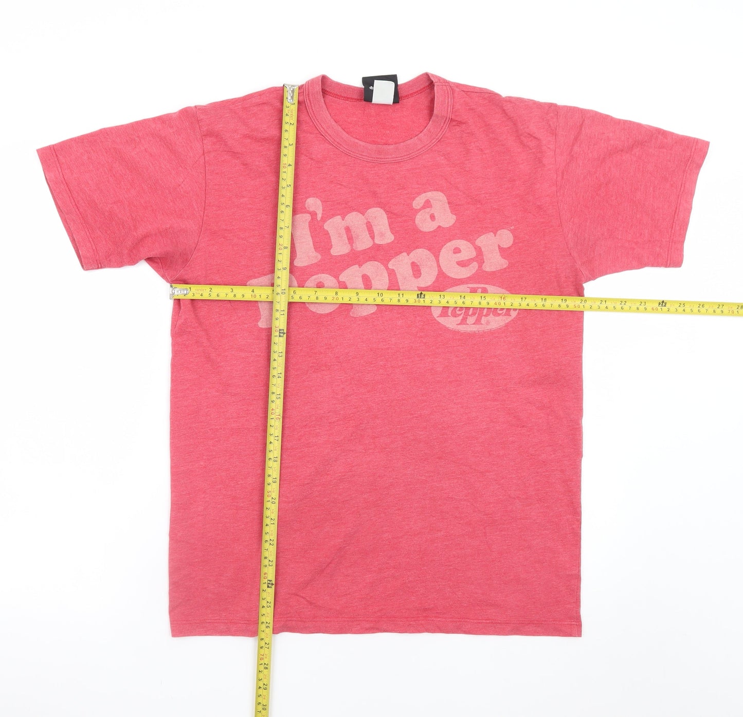 Junk Food Mens Red Dr Pepper Retro Graphic T-Shirt Size L