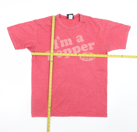 Junk Food Mens Red Dr Pepper Retro Graphic T-Shirt Size L