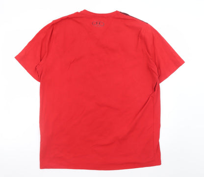 Under Armour Men's Red Gradient HeatGear T-Shirt Size L Loose Fit