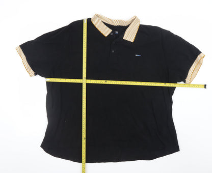 BadRhino Men’s Black 3XL Polo Shirt with Contrast Collar
