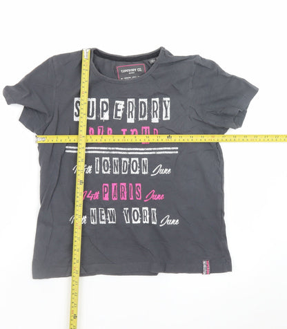 Superdry Women's Grey Graphic 1979 Tour T-Shirt Size 8
