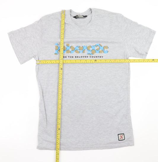 Holmes Brothers Men's Grey Graphic Print Cotton T-Shirt Size M