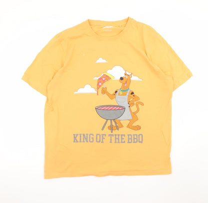 George Scooby-Doo Men’s Orange XL Graphic BBQ T-Shirt Funny Short Sleeve