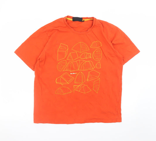 Peter Storm Men's Orange Camping Graphic Cotton T-Shirt Size M