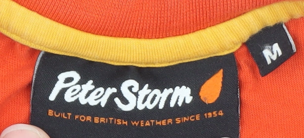 Peter Storm Men's Orange Camping Graphic Cotton T-Shirt Size M