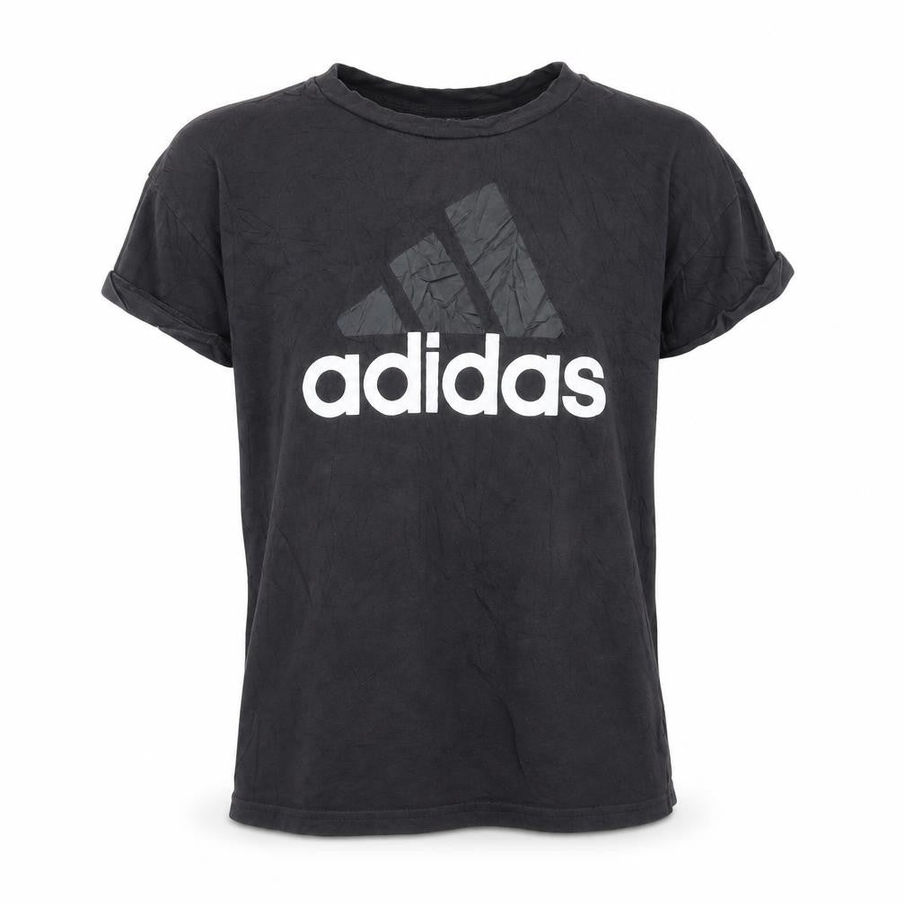 Adidas Men's Black Small Logo Crew Neck Cotton Sports T-Shirt
