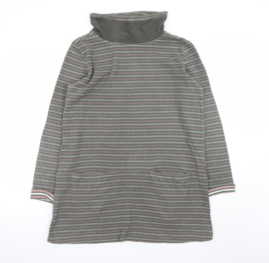 Seasalt Cornwall Women Grey Size 12 Striped Cotton Shift Dress
