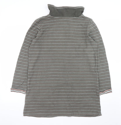 Seasalt Cornwall Women Grey Size 12 Striped Cotton Shift Dress