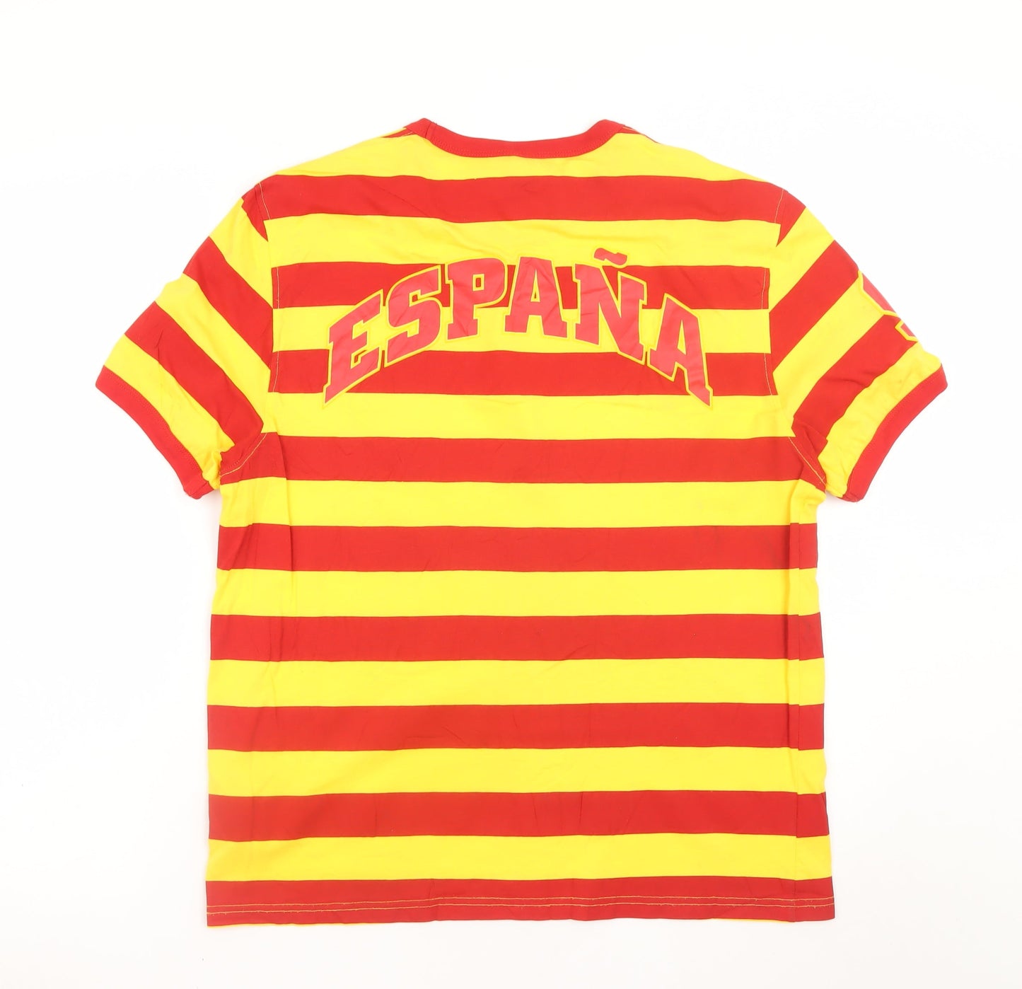 H&M L.O.G.G. Sport Men's Red Yellow España Striped T-Shirt L