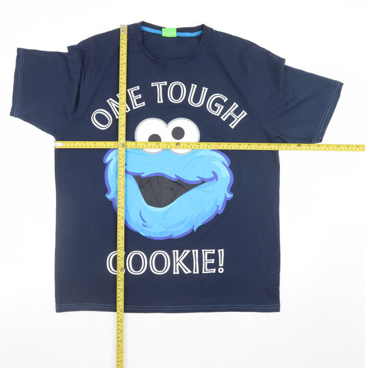 George Men’s Navy Cookie Monster Graphic T-Shirt Large