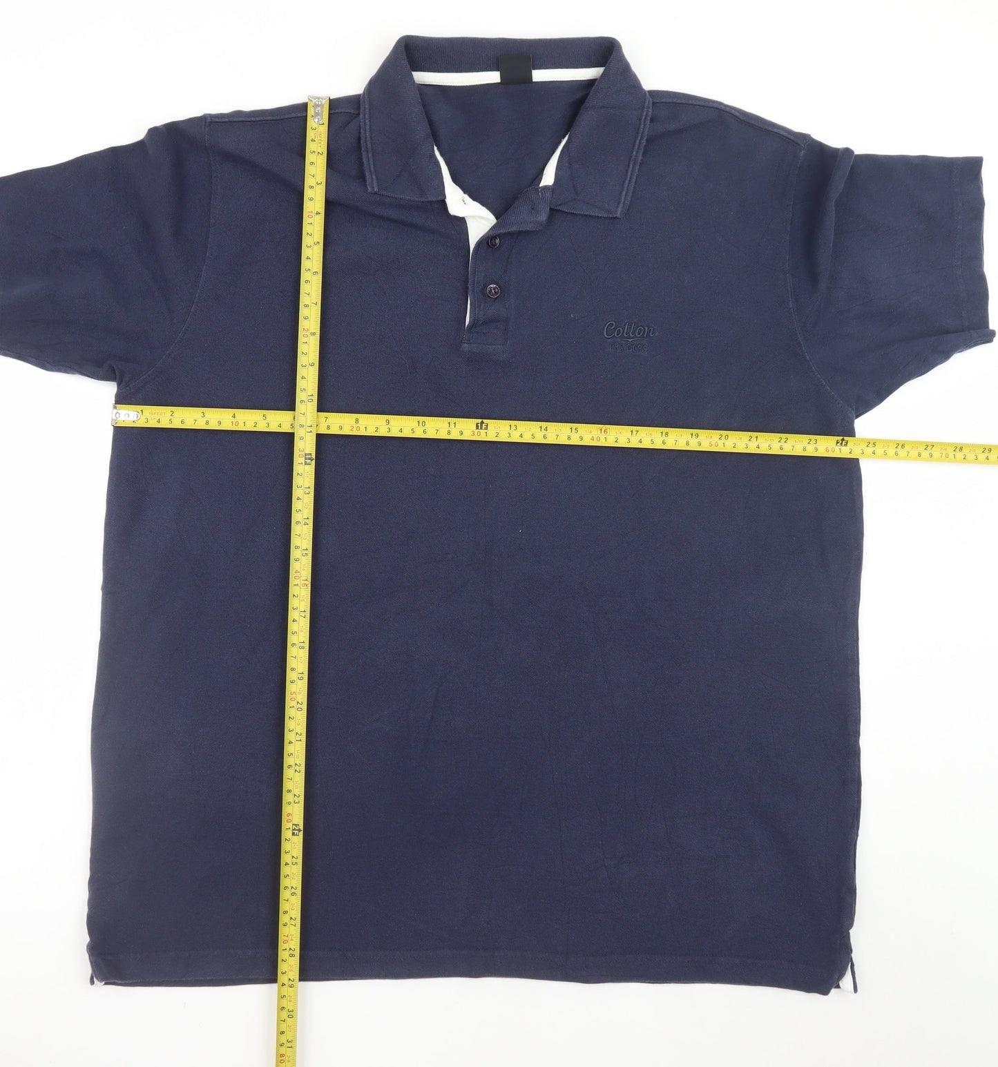 Cotton Traders Men’s Blue XL Regular Fit Short Sleeve Polo Shirt