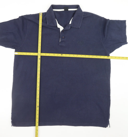Cotton Traders Men’s Blue XL Regular Fit Short Sleeve Polo Shirt
