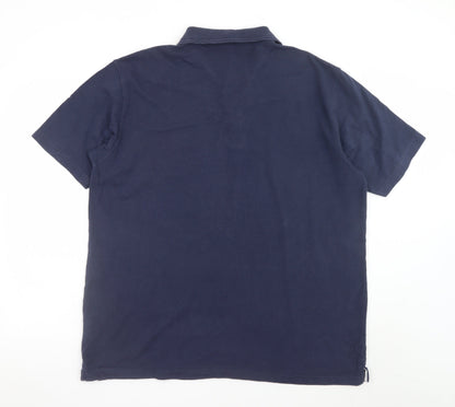 Cotton Traders Men’s Blue XL Regular Fit Short Sleeve Polo Shirt