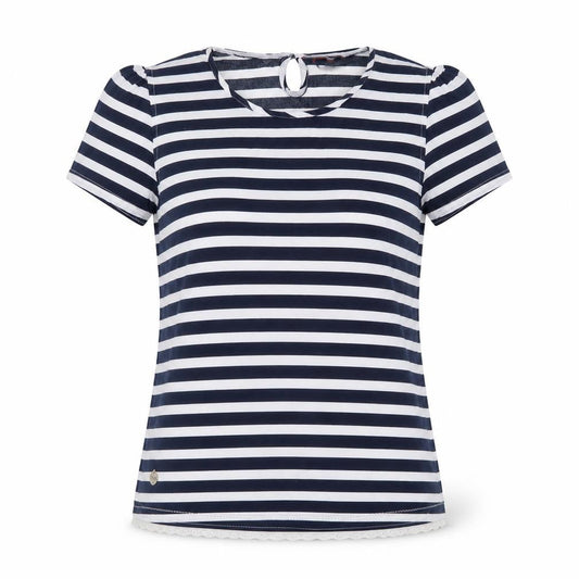 Regatta Womens Blue White Striped Cotton T-Shirt UK 20
