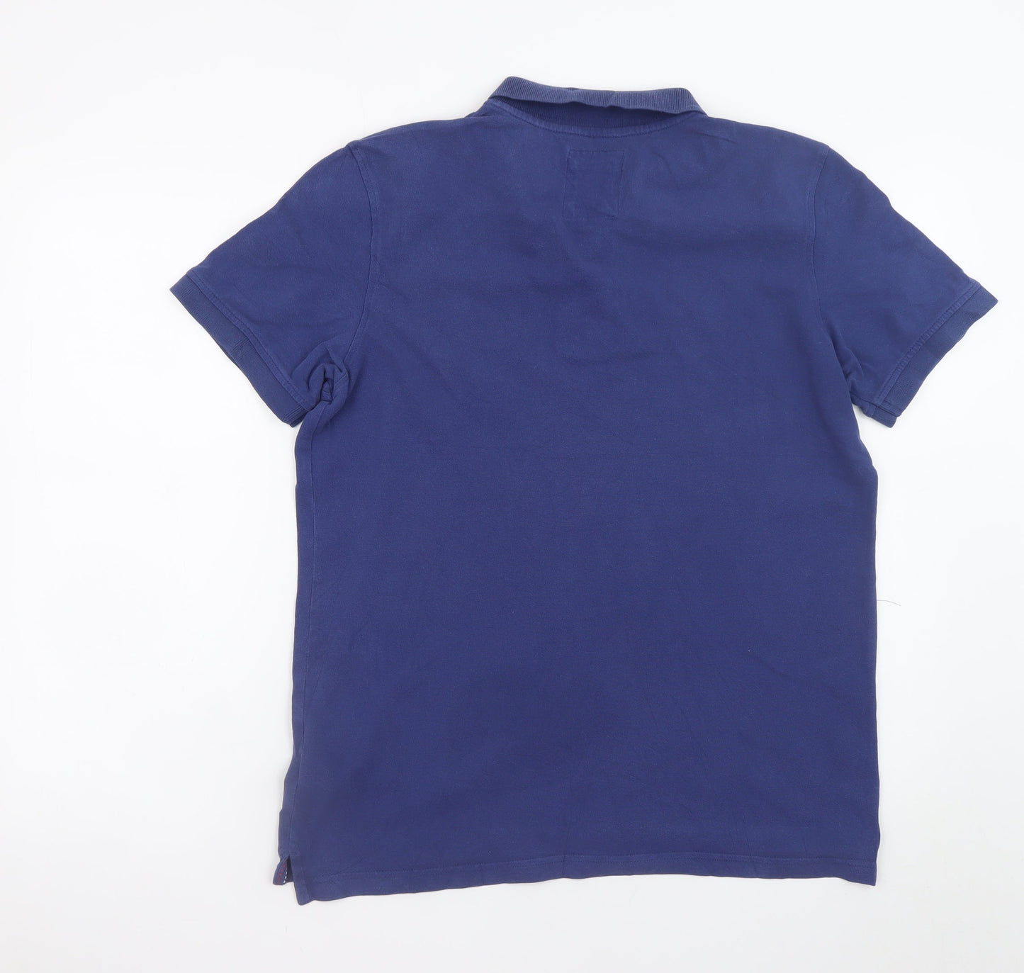 Crew Clothing Co. Men's Blue Cotton Polo Shirt Medium
