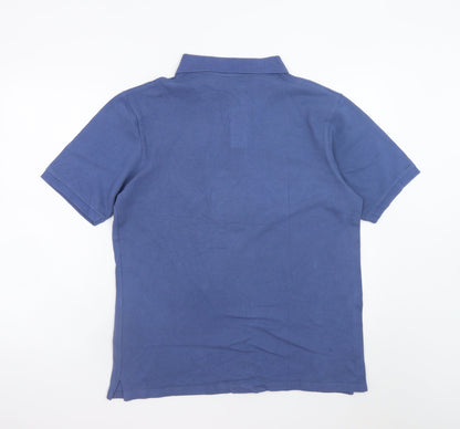 Guise Men's Blue Cotton Polo Shirt Size L Short Sleeve Casual