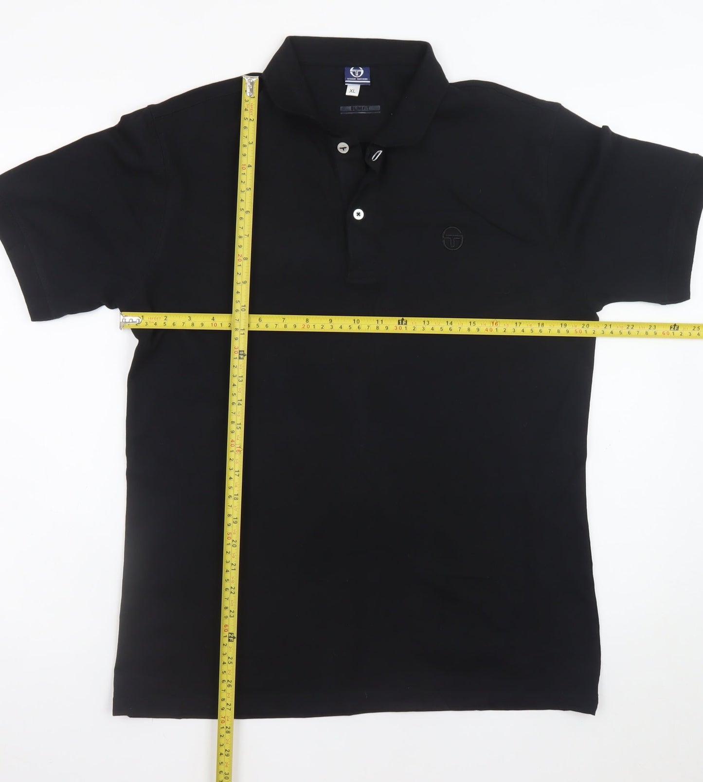 Sergio Tacchini Men's Black Classic Cotton Polo Shirt XL