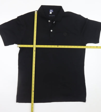 Sergio Tacchini Men's Black Classic Cotton Polo Shirt XL