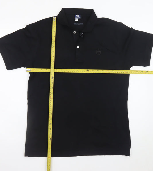 Sergio Tacchini Men's Black Classic Cotton Polo Shirt XL