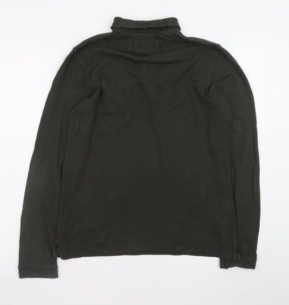 Barbour Men's Green Long Sleeve Cotton Polo Shirt Size S
