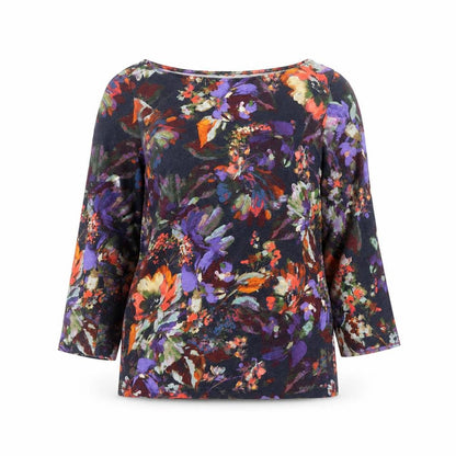 Lands' End Women's Multicoloured Floral Cotton Tunic Top Size S
