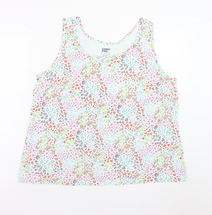 Lands' End Women's Multicoloured Floral Cotton Tank Top Plus Size 20