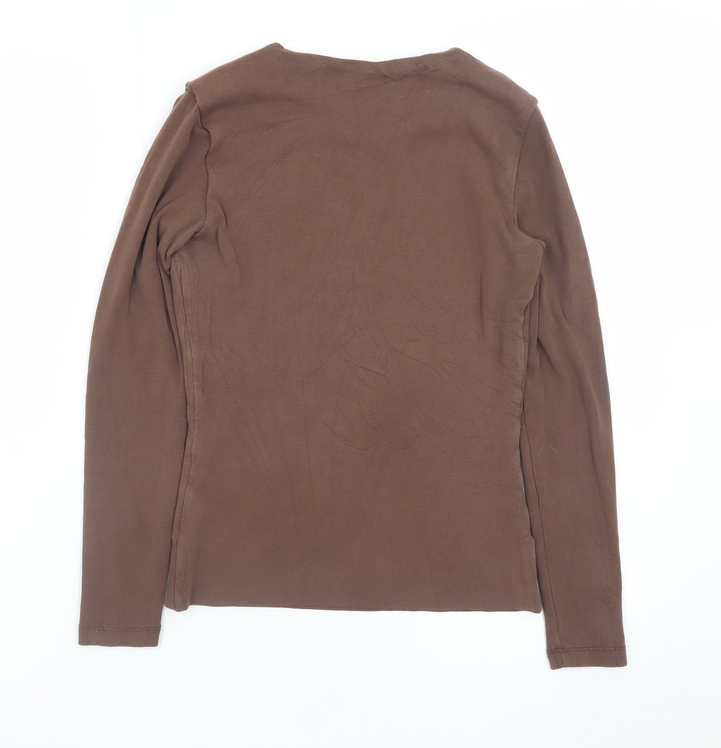 Kookai Women Brown Long Sleeve Basic Stretch Jersey Top S