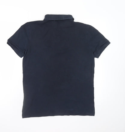 BOSS Men's Blue Regular Fit Cotton Polo Shirt Size M