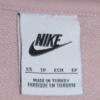Nike Womens Pink XS Pullover Hoodie Cotton Logo Sweatshirt