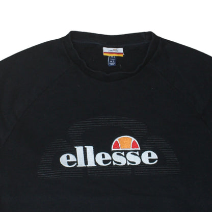 Ellesse Men's Black Crew Neck Embroidered Sweatshirt Size S