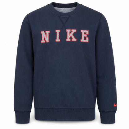 Nike Boys Navy Blue Crew Neck Pullover Sweatshirt 12-13 Years Cotton Blend