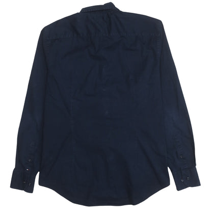 Tommy Hilfiger Men's Blue Slim Fit Stretch Button-Down Shirt XL