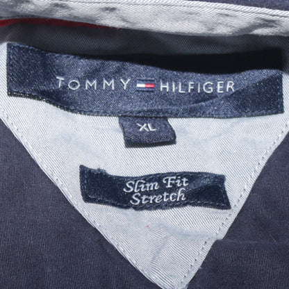 Tommy Hilfiger Men's Blue Slim Fit Stretch Button-Down Shirt XL