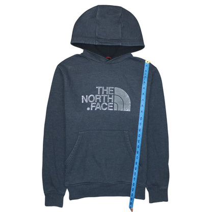 The North Face Men's Blue Pullover Hoodie Small Logo Fleece Sweatshirt