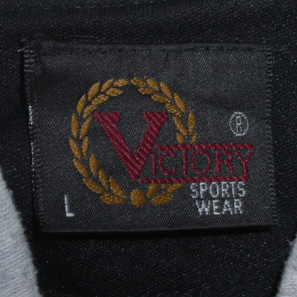 Victory Men's Black Track Jacket L Colourblock Sports Zip Up