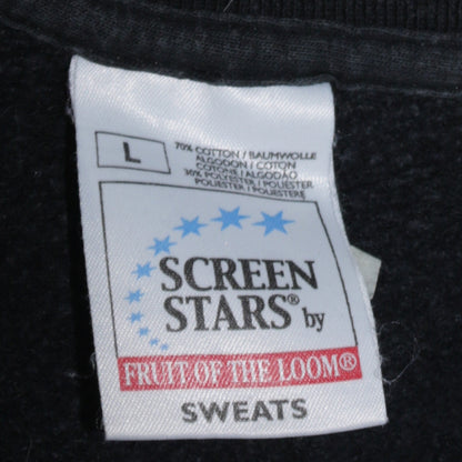 Fruit of the Loom Mens Black Graphic Funny Cartoon Sweatshirt L