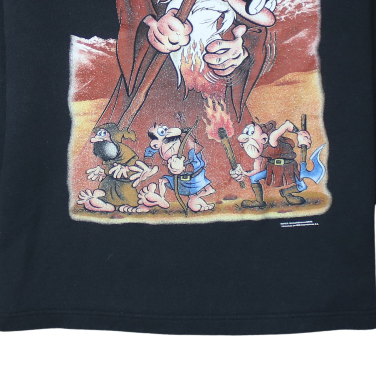 Fruit of the Loom Mens Black Graphic Funny Cartoon Sweatshirt L