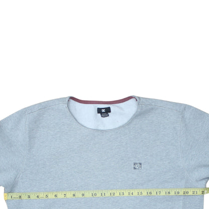 DC Men's Grey Crew Neck Pullover Sweatshirt M Regular Fit