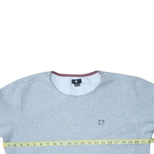 DC Men's Grey Crew Neck Pullover Sweatshirt M Regular Fit