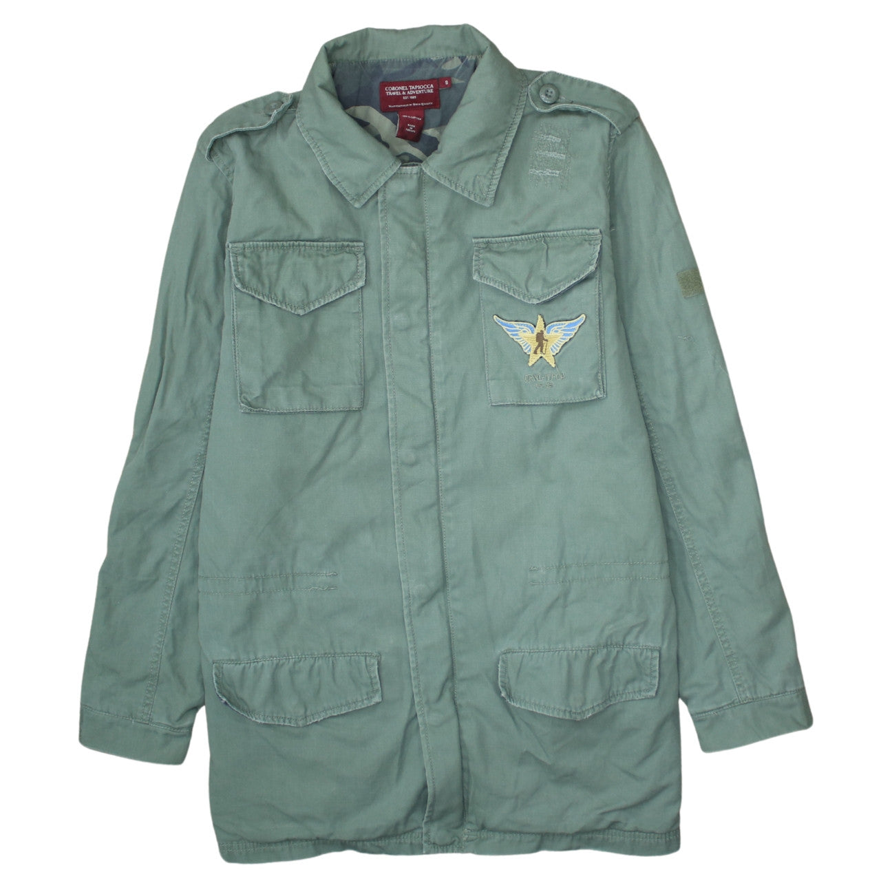 Coronel Tapiocca Men's Green Cotton Military Jacket Size S
