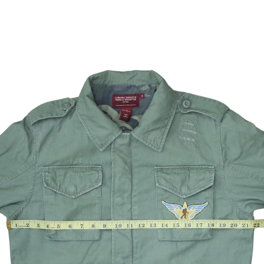Coronel Tapiocca Men's Green Cotton Military Jacket Size S