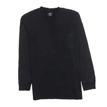 Lee Men's Black Cotton Long Sleeve Crew Neck Relaxed Fit T-Shirt M