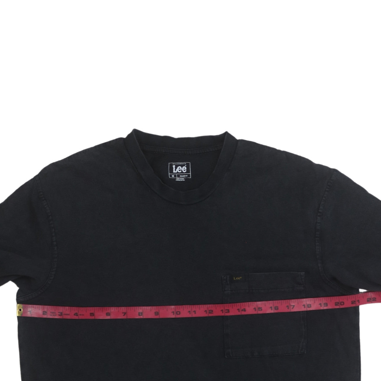 Lee Men's Black Cotton Long Sleeve Crew Neck Relaxed Fit T-Shirt M