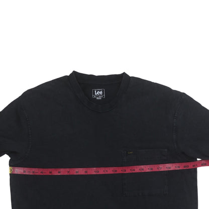 Lee Men's Black Cotton Long Sleeve Crew Neck Relaxed Fit T-Shirt M