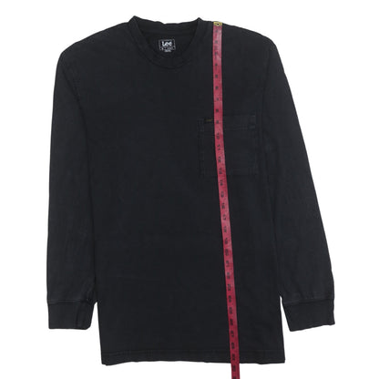 Lee Men's Black Cotton Long Sleeve Crew Neck Relaxed Fit T-Shirt M