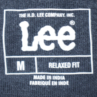 Lee Men's Black Cotton Long Sleeve Crew Neck Relaxed Fit T-Shirt M