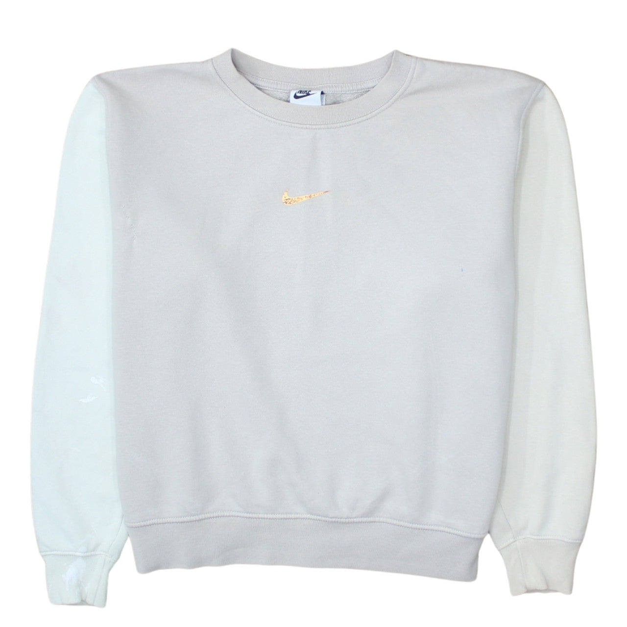 Nike Women Beige Loose Fit Crew Neck Sweatshirt Size S